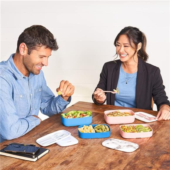 NEW - All-in-One Lunch Box - Modern Style and Design Includes 2 Containers - Picture 5 of 7